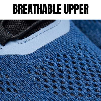 Close-up of the breathable mesh upper on a Silwer Active shoe