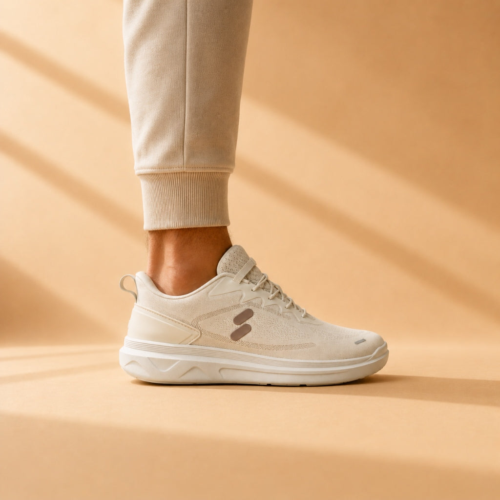 Low heel drop for built-in balance