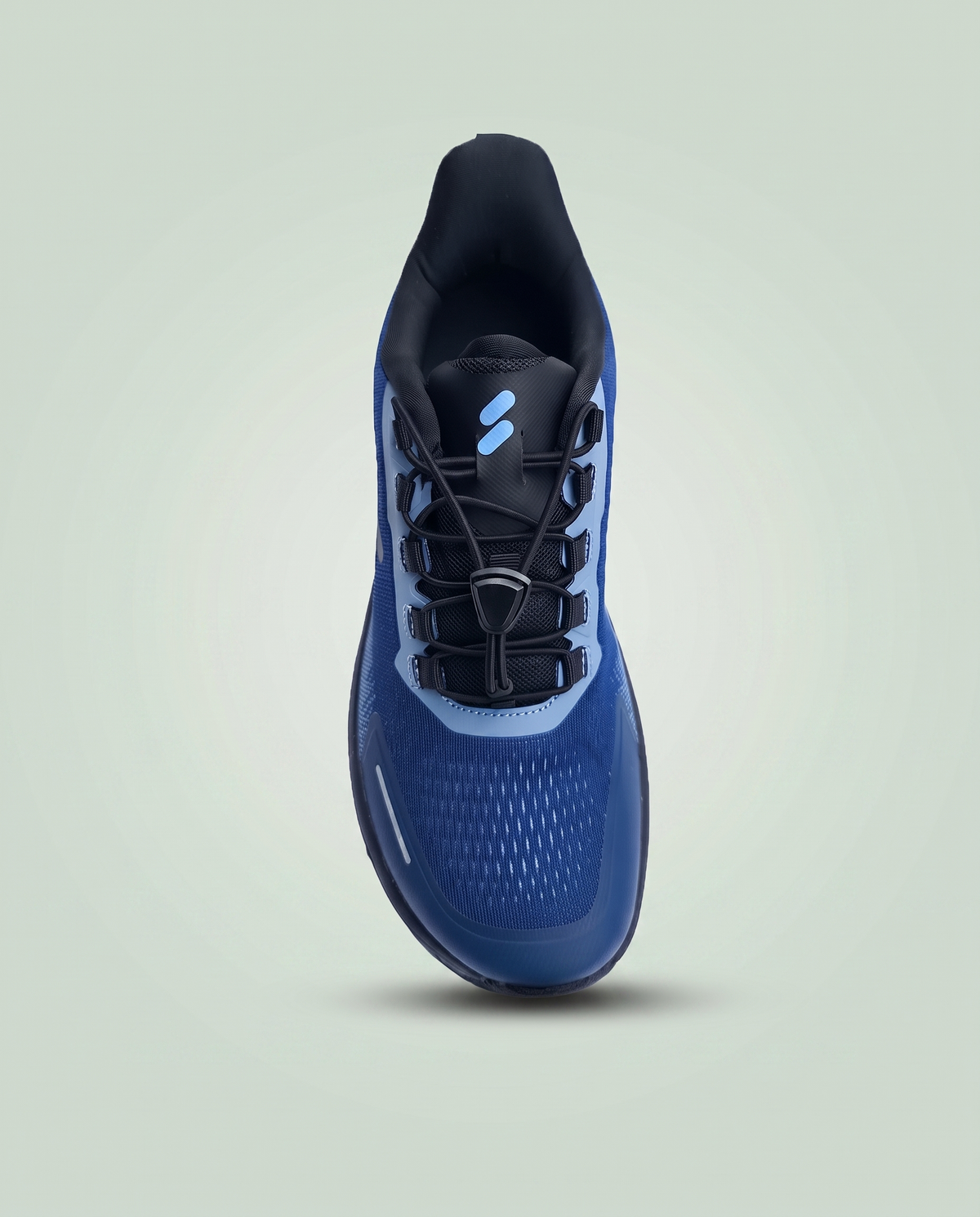 Silwer Active Ink Blue Men's Shoe, front-facing angle showing the black collar and laces