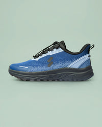 Silwer Active Ink Blue Men's Shoe, side profile showing the black laces and sole