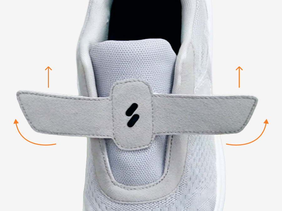 Silwer Ease hook and loop strap lifted open