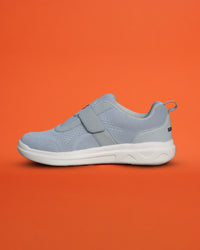 Silwer Ease Castle Grey Men's Shoe, side profile showing the pull-tab heel and hook-and-loop strap